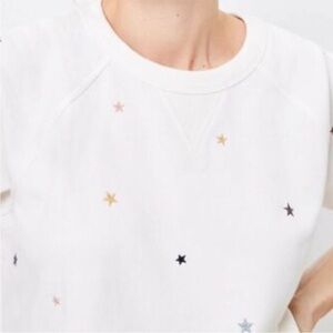 Lou & Grey Embroidered Star Terry Sweatshirt White